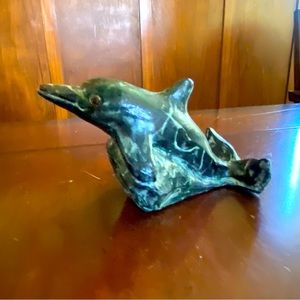 Vintage Dolphin Sculpture from Volcanic Ash